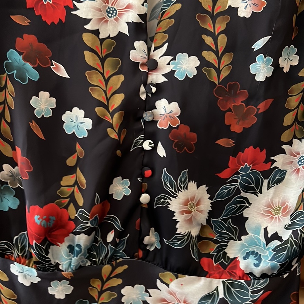 ZARA floral deep plunge bodysuit - Picture 3 of 10